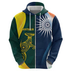 Custom India and Australia Cricket Hoodie Special Half-Half Mix