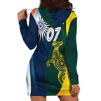Custom India and Australia Cricket Hoodie Dress Special Half-Half Mix