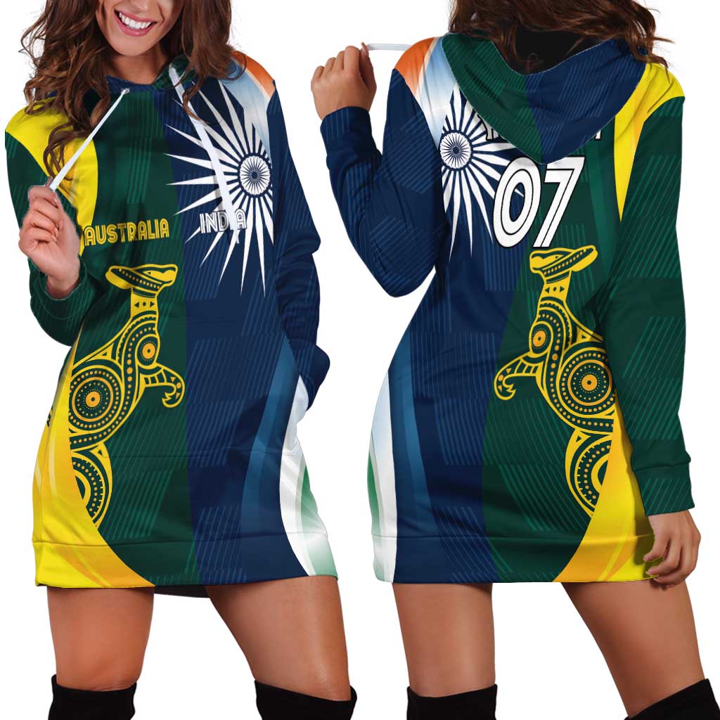 Custom India and Australia Cricket Hoodie Dress Special Half-Half Mix