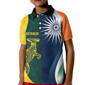 Custom India and Australia Cricket Kid Polo Shirt Special Half-Half Mix