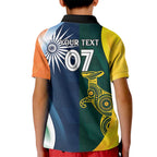 Custom India and Australia Cricket Kid Polo Shirt Special Half-Half Mix