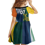 Custom India and Australia Cricket Kid Short Sleeve Dress Special Half-Half Mix