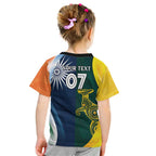Custom India and Australia Cricket Kid T Shirt Special Half-Half Mix