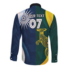 Custom India and Australia Cricket Long Sleeve Button Shirt Special Half-Half Mix