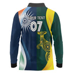 Custom India and Australia Cricket Long Sleeve Polo Shirt Special Half-Half Mix