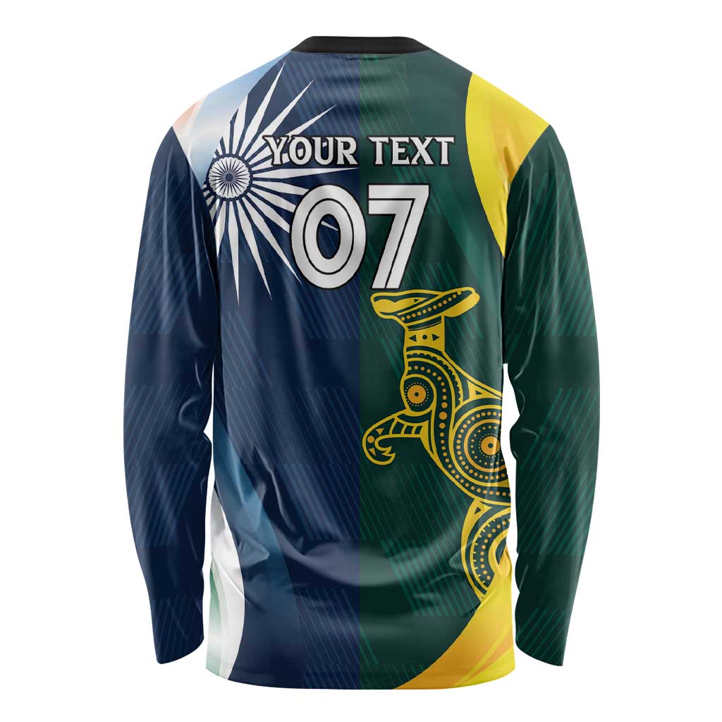Custom India and Australia Cricket Long Sleeve Shirt Special Half-Half Mix