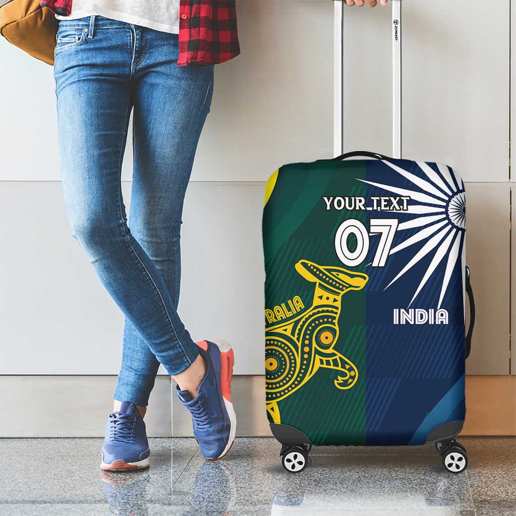 Custom India and Australia Cricket Luggage Cover Special Half-Half Mix