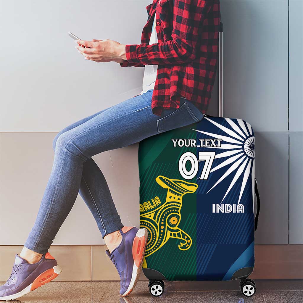 Custom India and Australia Cricket Luggage Cover Special Half-Half Mix