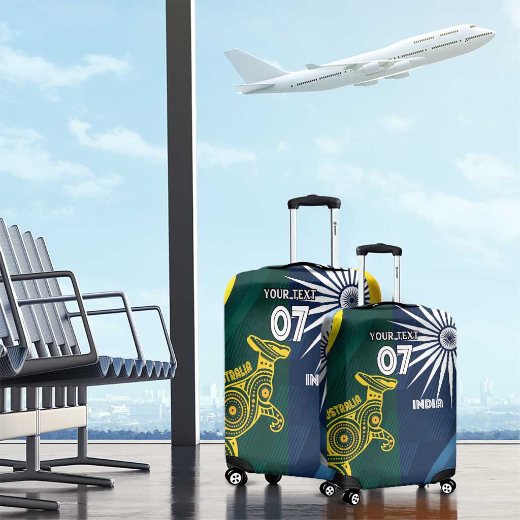 Custom India and Australia Cricket Luggage Cover Special Half-Half Mix