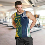 Custom India and Australia Cricket Men Tank Top Special Half-Half Mix