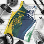 Custom India and Australia Cricket Men Tank Top Special Half-Half Mix