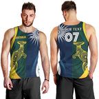 Custom India and Australia Cricket Men Tank Top Special Half-Half Mix