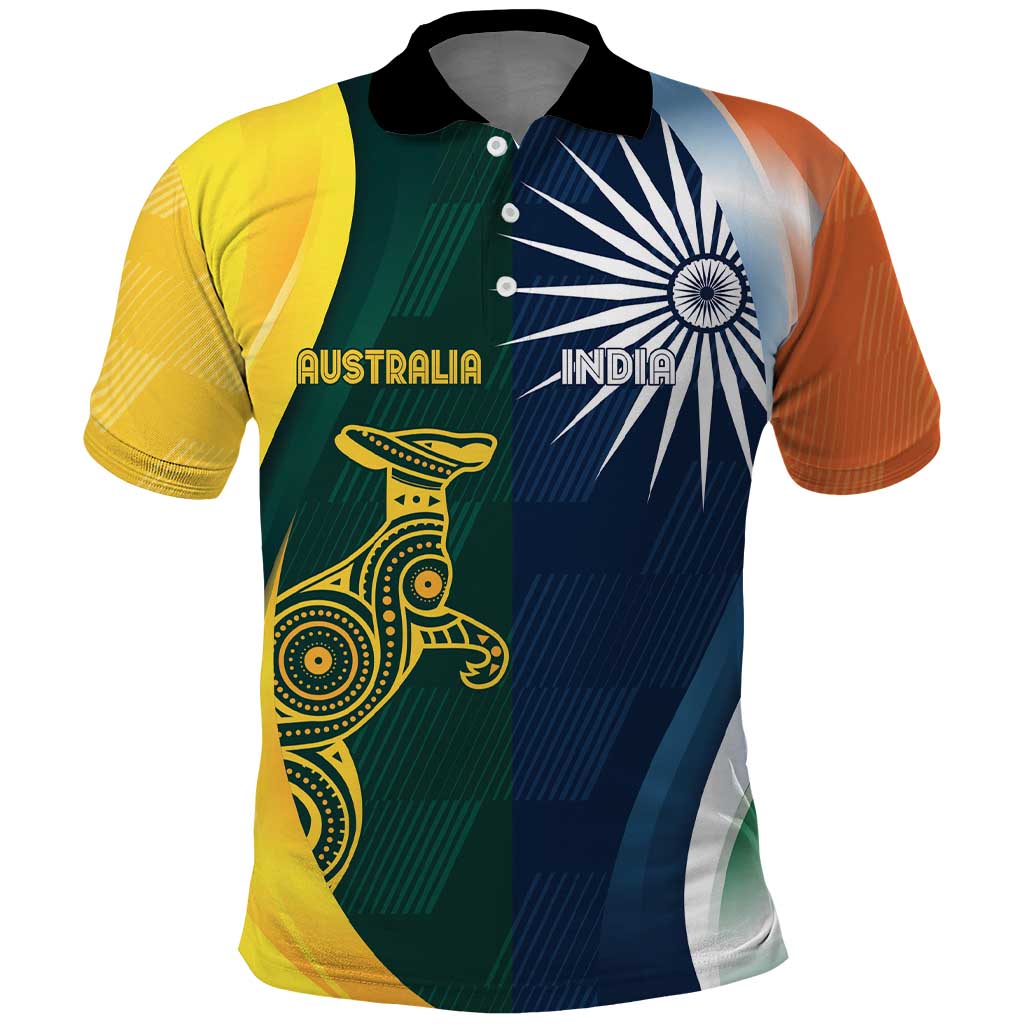 Custom India and Australia Cricket Polo Shirt Special Half-Half Mix