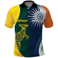 Custom India and Australia Cricket Polo Shirt Special Half-Half Mix