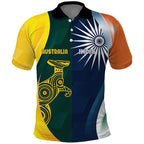 Custom India and Australia Cricket Polo Shirt Special Half-Half Mix