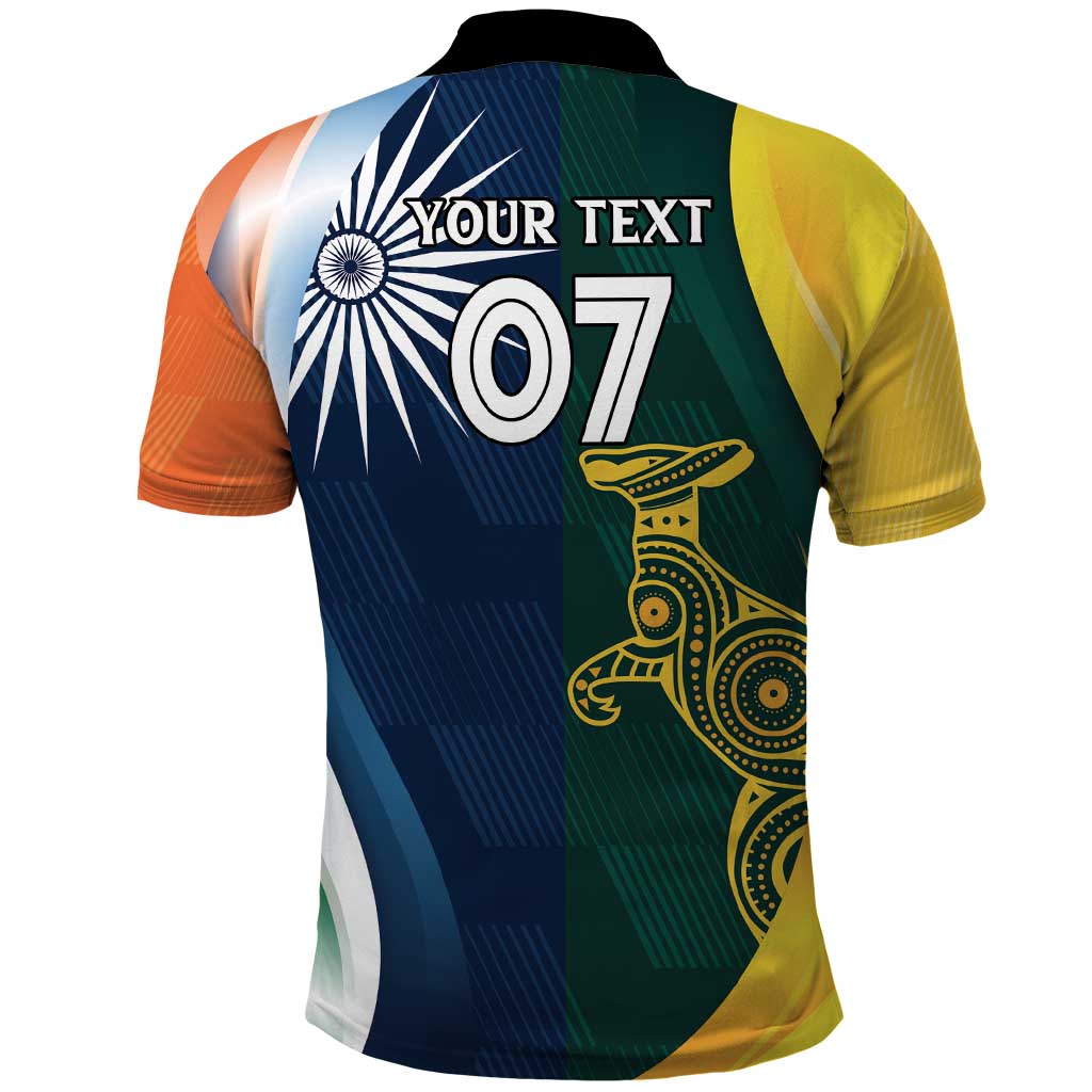 Custom India and Australia Cricket Polo Shirt Special Half-Half Mix