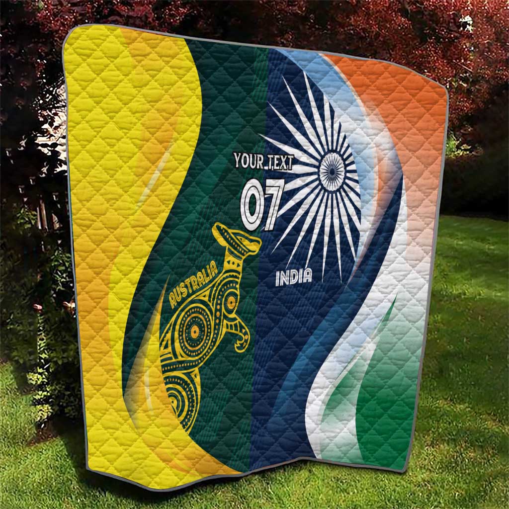 Custom India and Australia Cricket Quilt Special Half-Half Mix