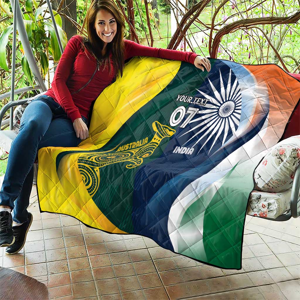 Custom India and Australia Cricket Quilt Special Half-Half Mix