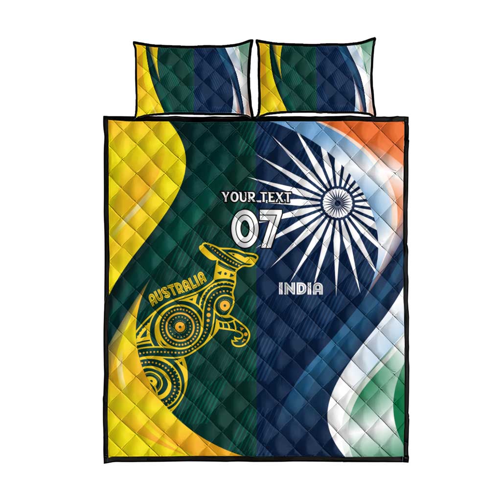 Custom India and Australia Cricket Quilt Bed Set Special Half-Half Mix
