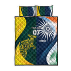Custom India and Australia Cricket Quilt Bed Set Special Half-Half Mix