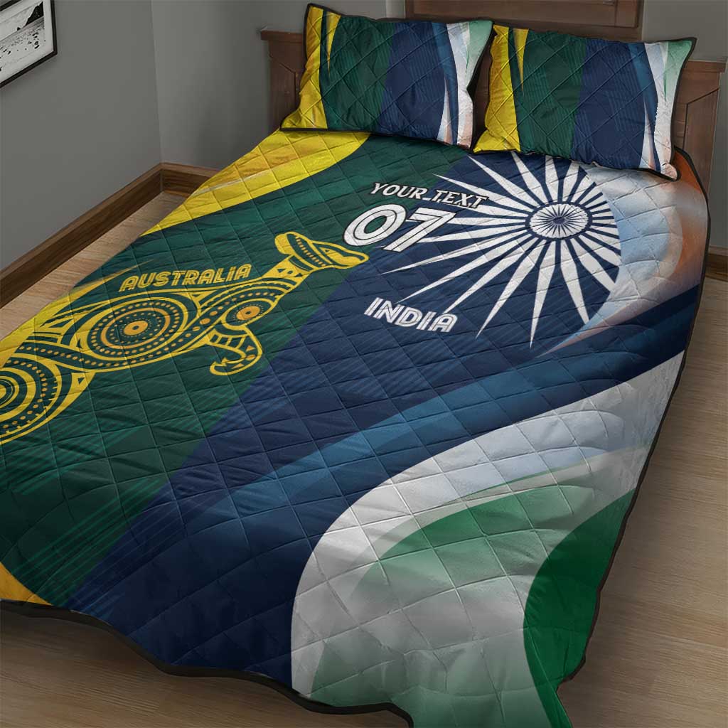 Custom India and Australia Cricket Quilt Bed Set Special Half-Half Mix