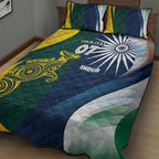 Custom India and Australia Cricket Quilt Bed Set Special Half-Half Mix