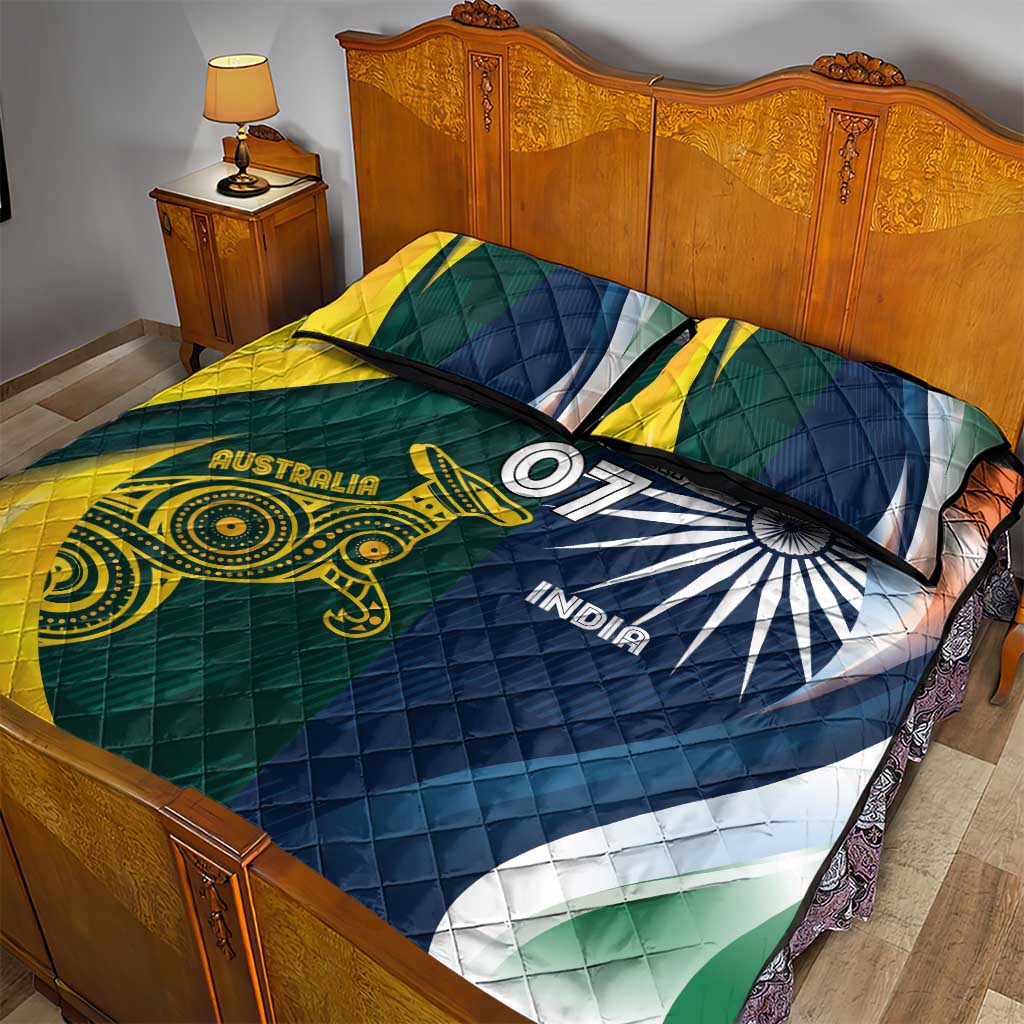 Custom India and Australia Cricket Quilt Bed Set Special Half-Half Mix