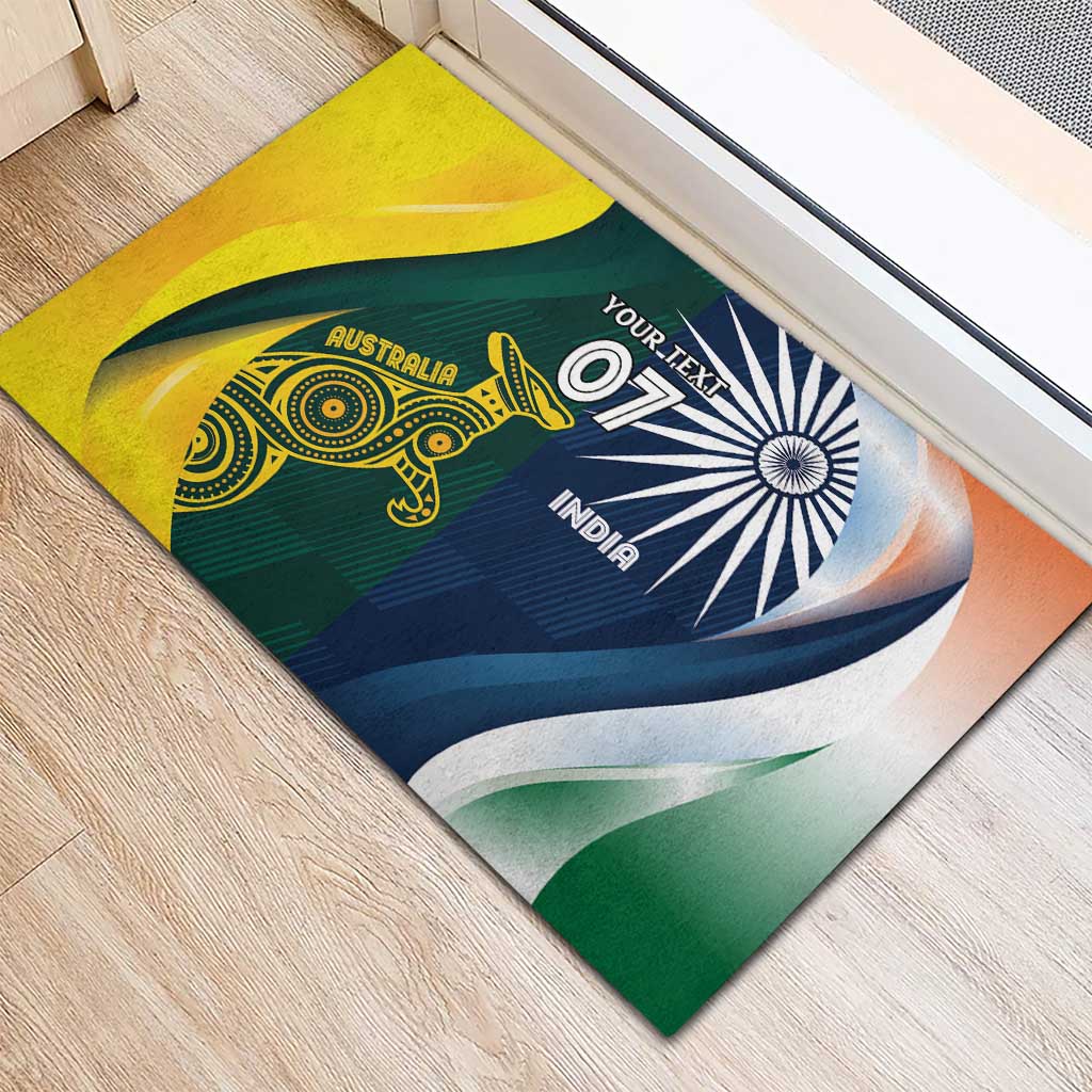 Custom India and Australia Cricket Rubber Doormat Special Half-Half Mix
