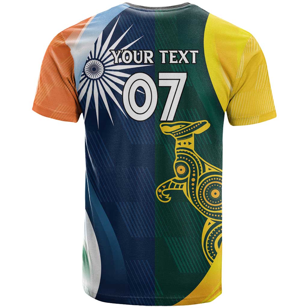 Custom India and Australia Cricket T Shirt Special Half-Half Mix