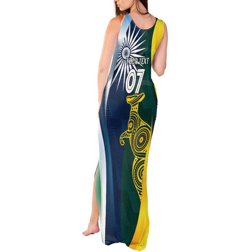 Custom India and Australia Cricket Tank Maxi Dress Special Half-Half Mix