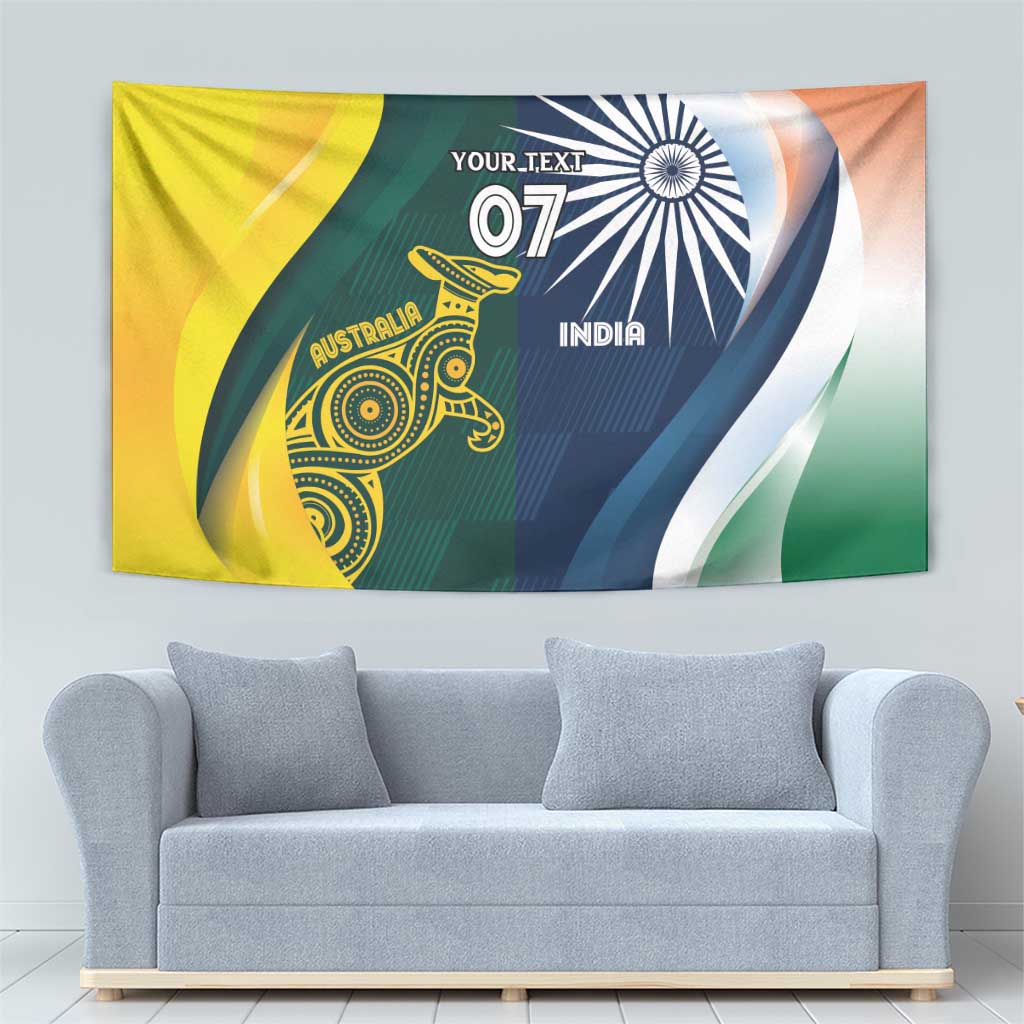 Custom India and Australia Cricket Tapestry Special Half-Half Mix