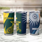 Custom India and Australia Cricket Tumbler Cup Special Half-Half Mix