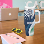 Custom India and Australia Cricket Tumbler With Handle Special Half-Half Mix