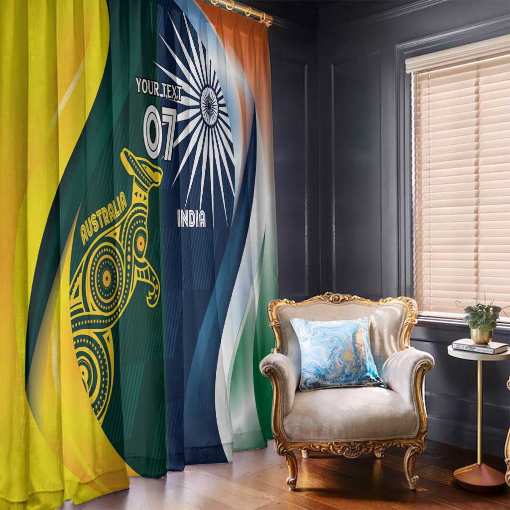 Custom India and Australia Cricket Window Curtain Special Half-Half Mix