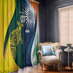Custom India and Australia Cricket Window Curtain Special Half-Half Mix