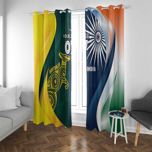 Custom India and Australia Cricket Window Curtain Special Half-Half Mix