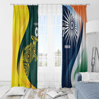 Custom India and Australia Cricket Window Curtain Special Half-Half Mix