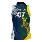 Custom India and Australia Cricket Women Sleeveless Polo Shirt Special Half-Half Mix
