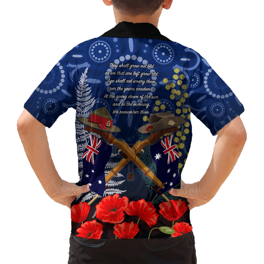Anzac Kid Hawaiian Shirt Ausralia Aboriginal Mix New Zealand Slouch Hats