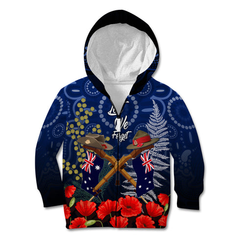 Anzac Kid Hoodie Ausralia Aboriginal Mix New Zealand Slouch Hats