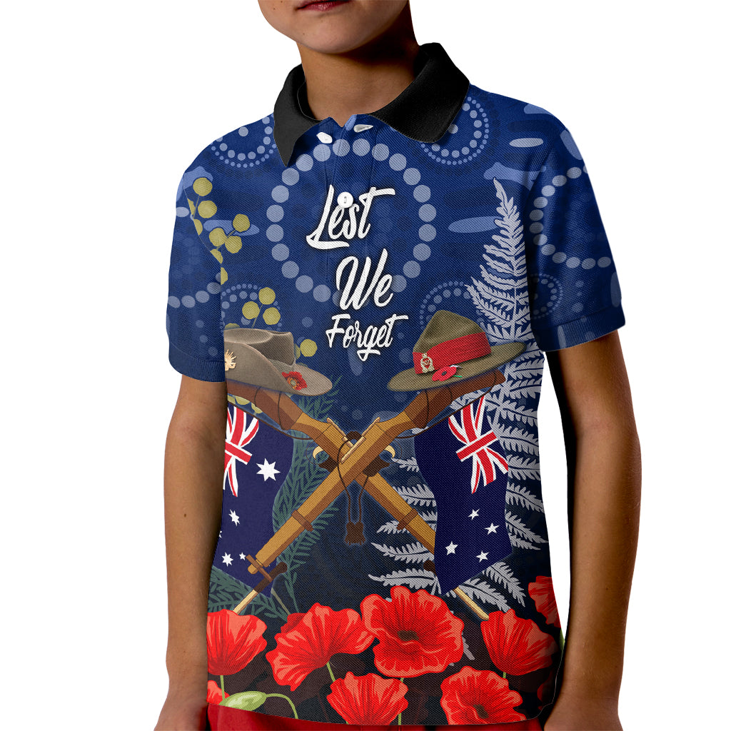 Anzac Kid Polo Shirt Ausralia Aboriginal Mix New Zealand Slouch Hats
