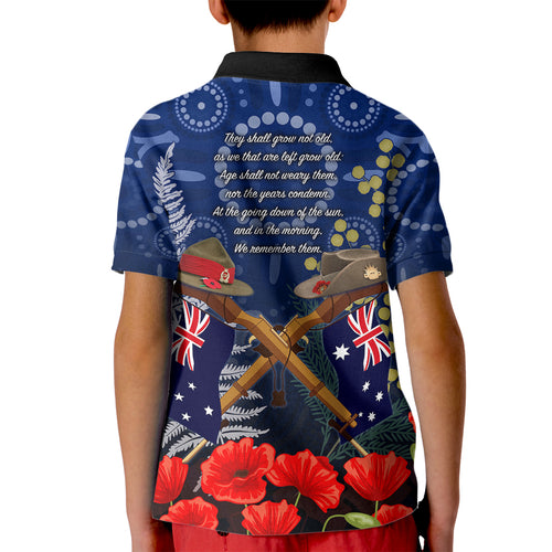 Anzac Kid Polo Shirt Ausralia Aboriginal Mix New Zealand Slouch Hats