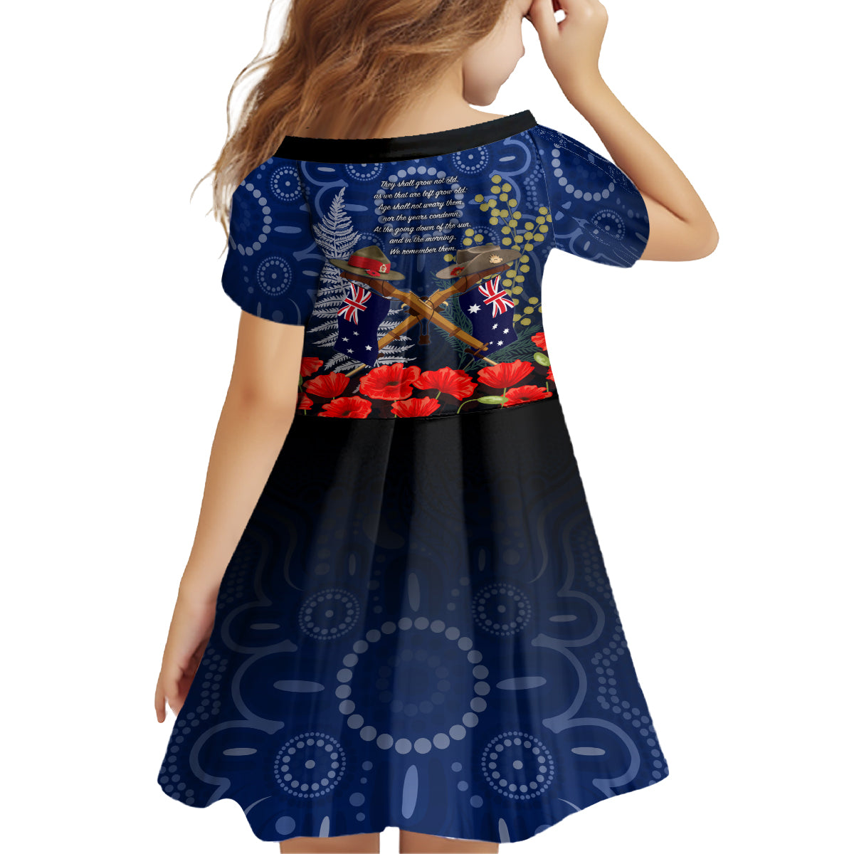 Anzac Kid Short Sleeve Dress Ausralia Aboriginal Mix New Zealand Slouch Hats