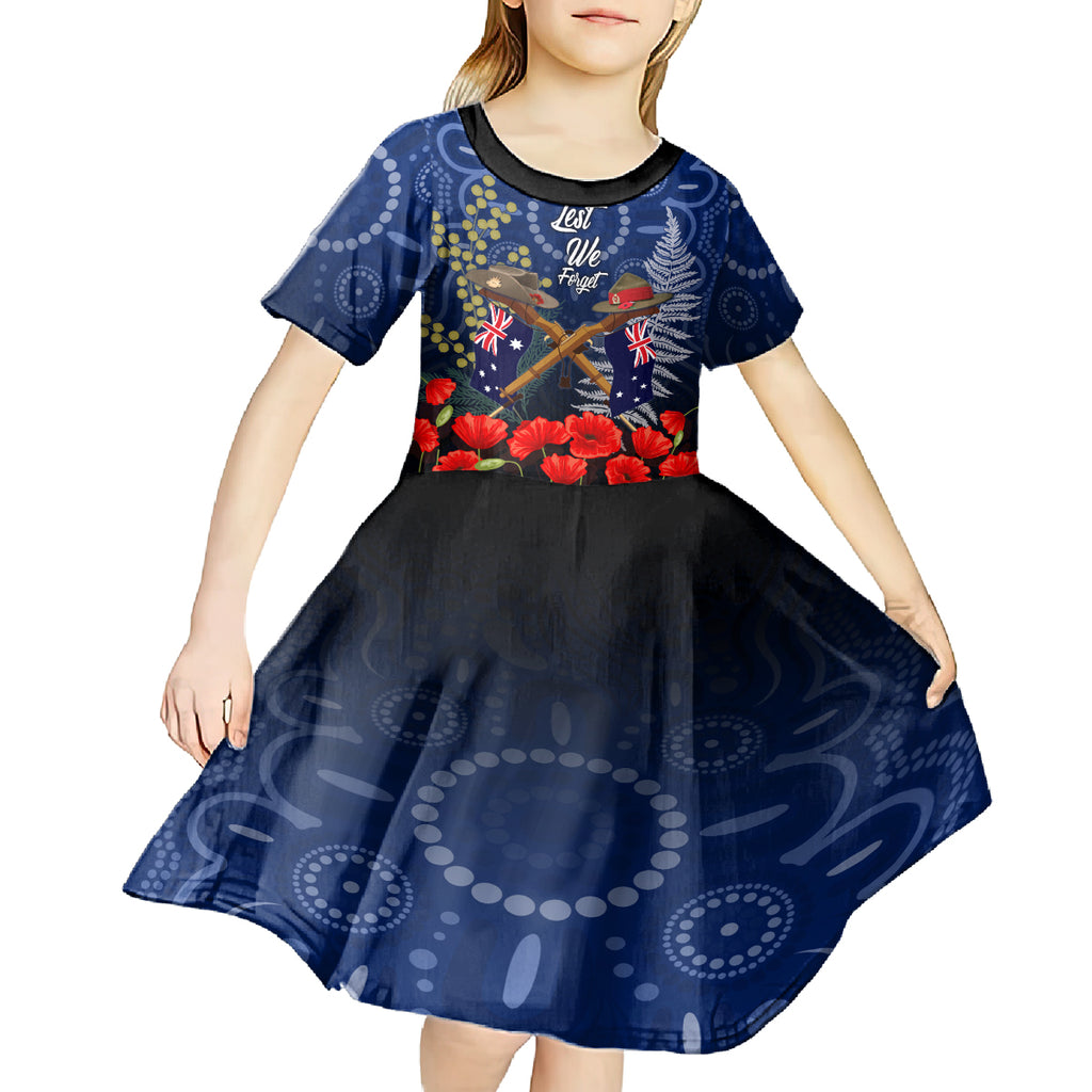 Anzac Kid Short Sleeve Dress Ausralia Aboriginal Mix New Zealand Slouch Hats