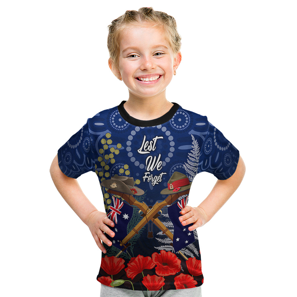 Anzac Kid T Shirt Ausralia Aboriginal Mix New Zealand Slouch Hats