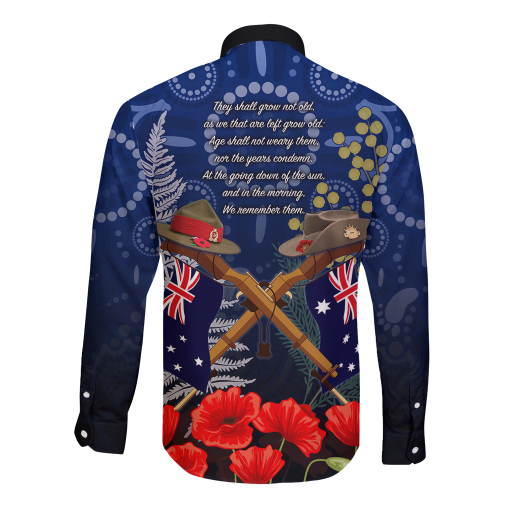 Anzac Long Sleeve Button Shirt Ausralia Aboriginal Mix New Zealand Slouch Hats
