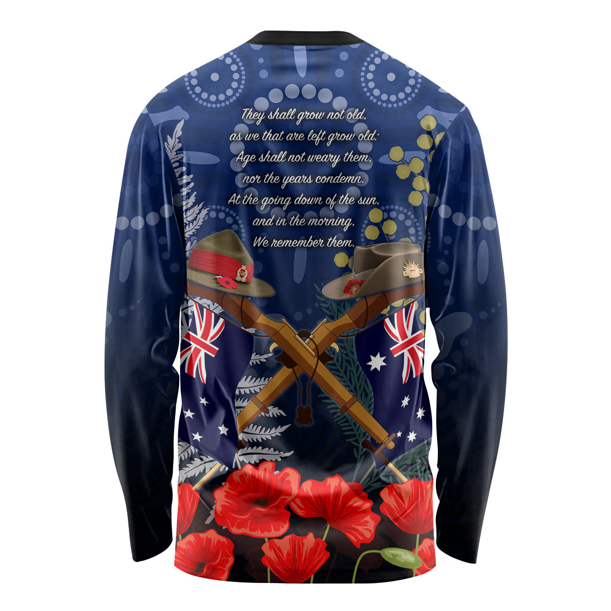 Anzac Long Sleeve Shirt Ausralia Aboriginal Mix New Zealand Slouch Hats