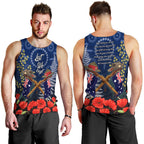 Anzac Men Tank Top Ausralia Aboriginal Mix New Zealand Slouch Hats