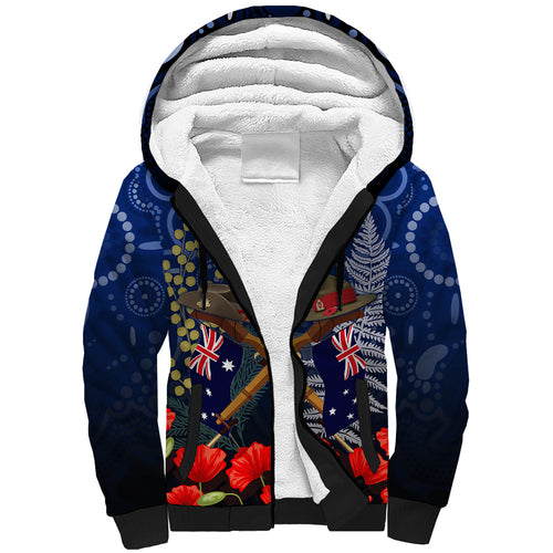 Anzac Sherpa Hoodie Ausralia Aboriginal Mix New Zealand Slouch Hats