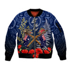 Anzac Sleeve Zip Bomber Jacket Ausralia Aboriginal Mix New Zealand Slouch Hats